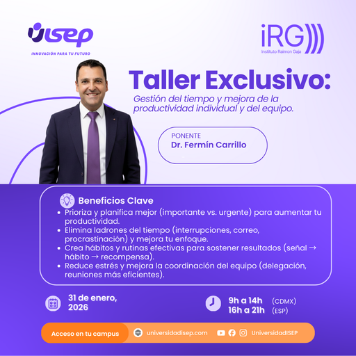 Taller Gestión del Tiempo y Mejora de la Productividad Individual y del Equipo