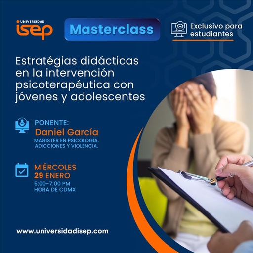 Masterclass Estrategias Didácticas en la Intervención Psicoterapéutica con Jóvenes y Adolescentes